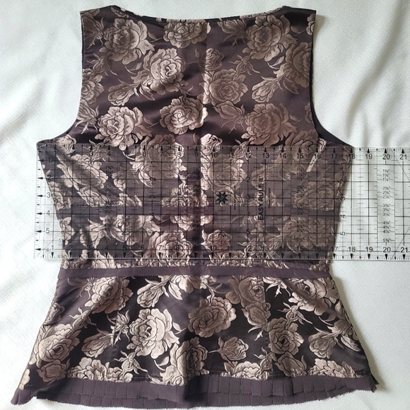 NWOT 100% Silk Vintage Formal Ann Taylor Top & Skirt, Brown, Size: 8 - Picture 9 of 16